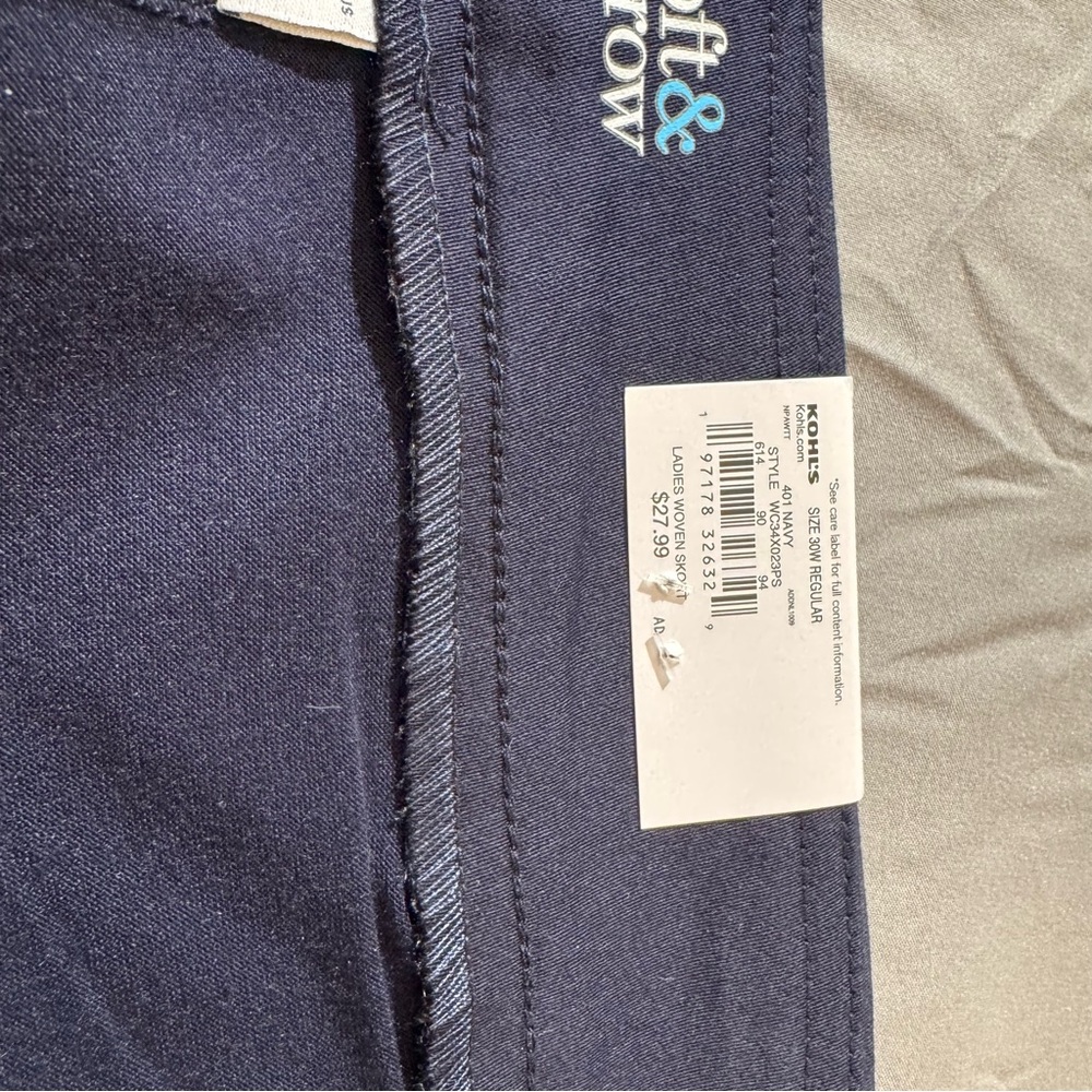 NEW Croft & Barrow Dark Blue Effortless Stretch Skort Size: 30W - Picture 8 of 13